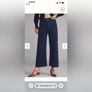 By Anthropologie THE COLETTE CROP HIGH-RISE WIDE-LEG JEANS BY MAEVE